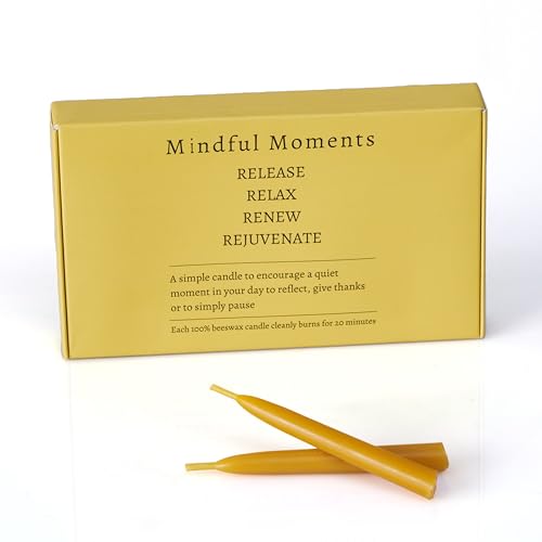 Mindful Meditation Candle Refill Set with 30 Mini Taper Candles - 1 Month Supply, 30 Mediation Prayer Candles - Candle Holder Not Included