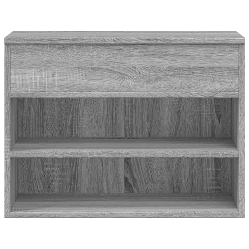 JUDYY Banco Zapatero, Banco Pasillo, Banco Recibidor, Descalzadora, Estanteria Zapatero, Mueble Zapatero, Madera contrachapada Gris Sonoma 60x30x45 cm - imagen 5
