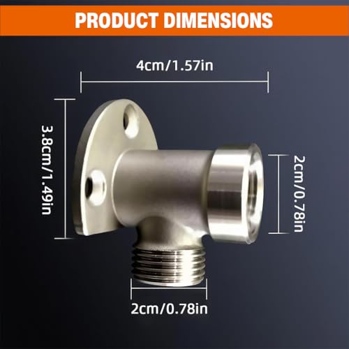 Image of HASTHIP Bathroom Angle Valve Adapter, Wall Mounted Shower Hose Connector | Connects a Hand Shower Hose, Helps Reduce Awkward Routing, Stainless Steel Build, Check Thread Fit