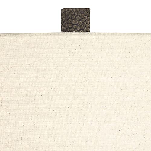 Lámpara de mesa negra mid century 27 pulg con pantalla crema miniatura 3