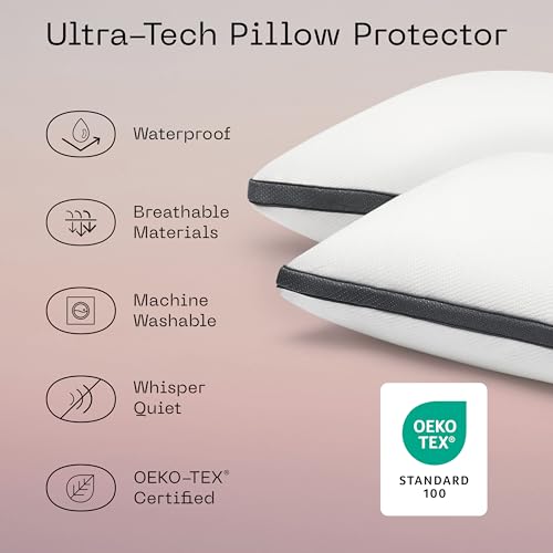 Coop Home Goods Ultra-Tech Body Pillow Protector for Memory Foam Pillows, Waterproof, Body Pillow Covers, Oeko-Tex Certified, Breathable, Zippered Covers, Machine Washable