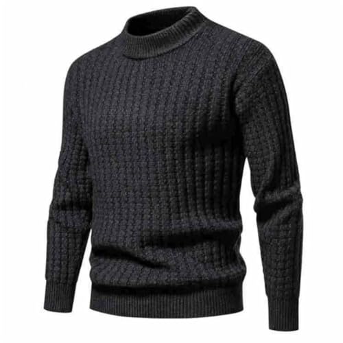 Men Half High Neck Sweater Round Collar Casual Sleeve Slim Pullover Men Knitwear Black XXXL
