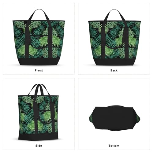 transparent palm leaf pattern Print Tote Bag Adult Heavy Duty For Picnic Beach Camping Large Capacity Insulated Tote Bag2