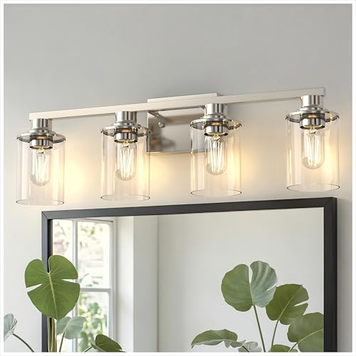 Image of DORESshop Nickel Bathroom Vanity Light Fixture Over Mirror 4-Light