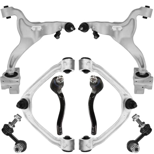 Image of Detroit Axle - 8pc Front End Kit for 2007-2008 INFINITI G35 2009-2013 G37 2011-2012 G25 2015 Q40 [AWD Sedan], 4 Upper and Lower Control Arms with Ball Joint 2 Outer Tie Rods 2 Sway Bars Replacement