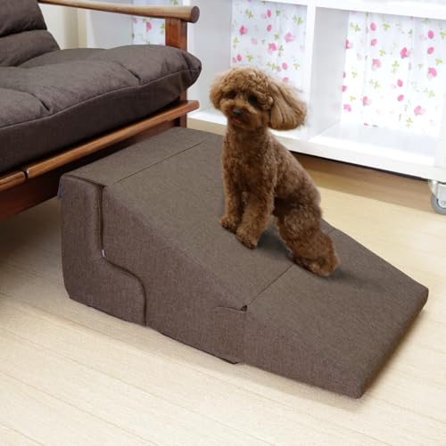 明和グラビア ペット用 ステップ & スロープ 2WAY仕様 介護用 室内犬用 ブラウン PSO-03