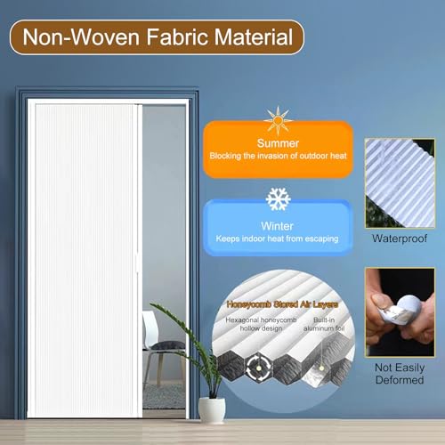 Porta pieghevole a fisarmonica, design a nido d'ape, senza fori, perfetta per cucina, bagno e grandi spazi