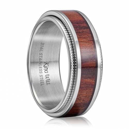 Image of King Will 316L Stainless Steel Spinner Ring for Men Women- 8mm Width Fidget Ring with Dragon /Celtic Knot Pattern, Stress Anxiety Relief Comfort Fit Wedding Band