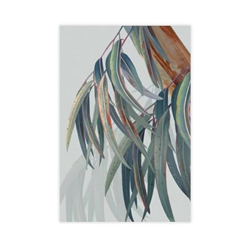 Feuilles eucalyptus australiennes sur toile pour déco murale