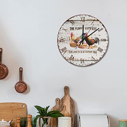Horloge murale de cuisine coq rustique chic décoration de Pâques pour salon convivial - 5