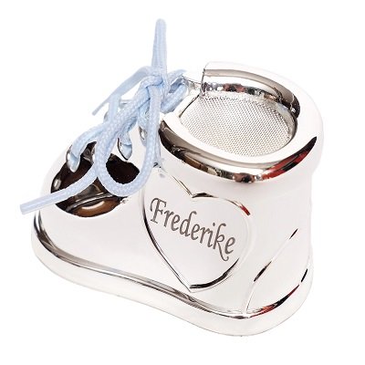 Brillibrum Design Milchzahndose Silber mit Gravur aus Metall versilbert anlaufgeschützt mit Rosa & Blauen Schnürsenkel - Zahndose mit Namen personalisiert - Baby Zahnbox für Milchzähne als Geschenke für Jungen und Mädchen - Image 4