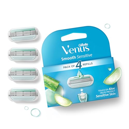 Gillette Venus Hair Removal Razor Blades/Refills/Cartridges (4 pieces) for Women - (Aloe Vera Glidestrip)