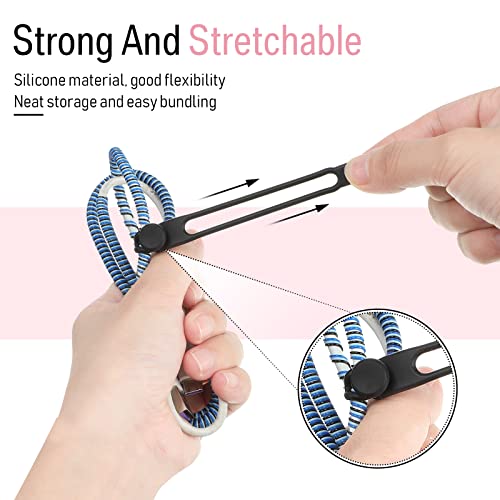 Bridas de silicona Nuanchu de 4.17 pulgadas con correas ajustables para cables (40 unidades) 4