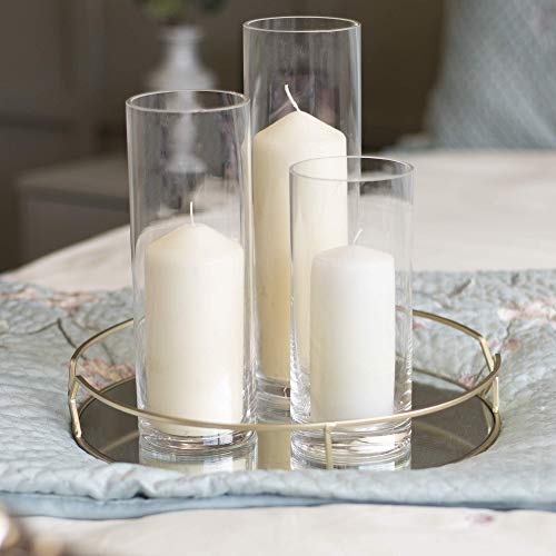 Glass Candle Cylinder Holders – Set of 3 Pillar Candle Vases – Assorted Heights for Home Décor, Weddings & Centerpieces – Crystal Clear Glass Candle Jars – M&W - Cosy Home Interiors Glass Candle Cylinder Holders – Set of 3 Pillar Candle Vases – Assorted Heights for Home Décor, Weddings & Centerpieces – Crystal Clear Glass Candle Jars – M&W - Image 4