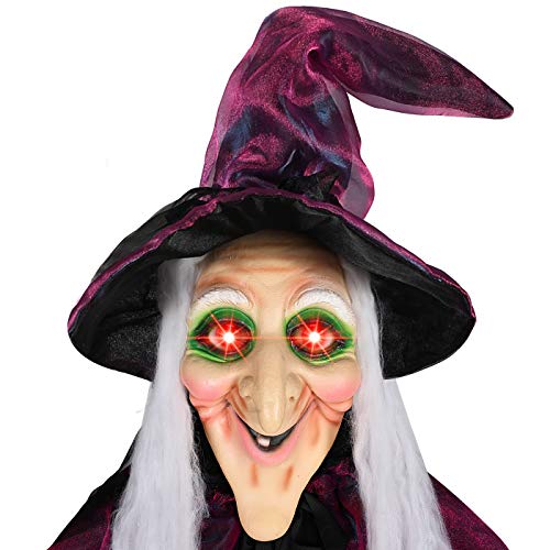 Ayogu1 71" Hanging Talking Witch, Animated Witch Indoor Outdoor Halloween Decoration, Large Life-Size Halloween Decor Prop #TOP4