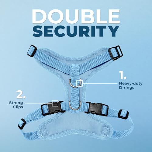 Image of Voyager Step-in Pet Harness - All Weather Mesh, Adjustable Step in Harness for Cats and Dogs by Best Pet Supplies - Baby Blue, XS