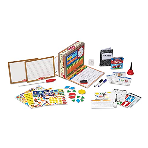 Melissa & Doug Set de juego Hora de la escuela! Juego a ser el profesor o el estudiante, Juego creativo con 150 accesorios, Juguete educativo, Regalo para niños y niñas de 4 5 6 7 8 años