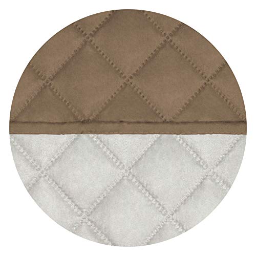 Image of PureFit Reversible Quilted Sofa Cover, Water Resistant Slipcover Furniture Protector, Washable Couch Cover with Non Slip and Elastic Straps for Kids, Dogs, Pets (Oversized Recliner, Camel /Ivory)