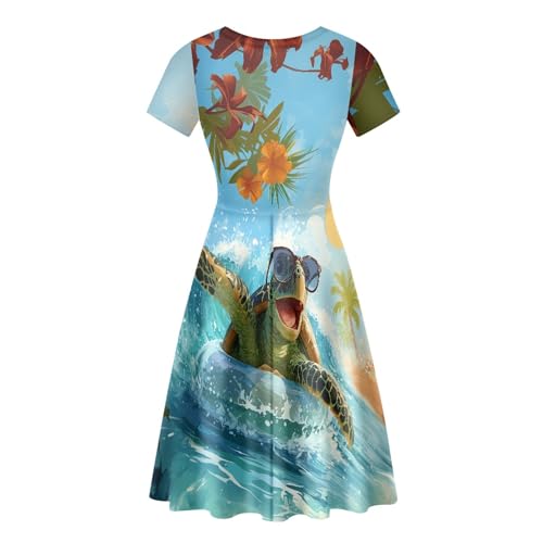 Image of Forchrinse Native Aztec Style Black White Geometric Women's Midi Dress Casual Long Dress Round Neck Swing Dress