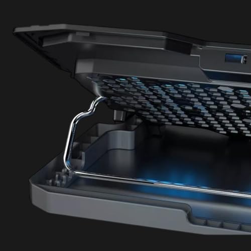 Image of Laptop Cooling Pad with Dual Fan & Mobile Holder | Adjustable 5-Level Height Laptop Stand | Silent Portable Pad | USB Powered Cooling Stand for 11.6 to 15.6 Inch Laptops & Notebooks (Black)