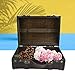 Tiiyee Wooden Decorative Suitcases, Antique Vintage Luggage Box Wood Chest Décor Storage Trunks Pirate Treasure Keepsake Box Photo Prop Crates with Brass Latch Hinged Lids for Gifts Travel Display