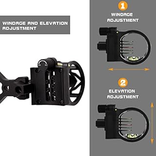 LWANO 5 Pin Bow Sight with Rheostat Light and Reversible Mount Design
