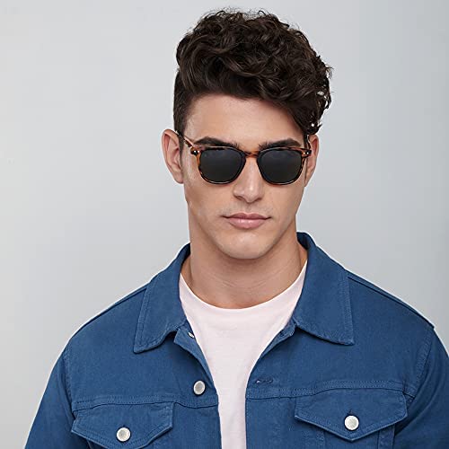 Image of Vincent Chase By Lenskart | Full Rim Round Stylish Sunglasses | Polarized and UV Protected | For Men and Women | Large | VC S14089
