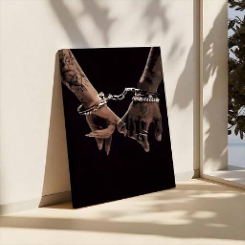Tableau africain haut de gamme couple noir toile texturée