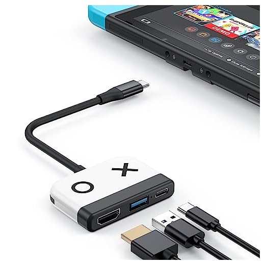 Switch Dock for OLED Nintendo Switch,Portable TV Dock with HDMI USB 3.0 Port and USB C Charging,Travel Dock for Nintendo Switch Steam Deck Samsung MacBook Pro/Air and More