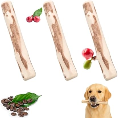 Foto di TPVUPC 3 Pezzi Legno di Caffè per Cani, Bastoncini per Cani da Masticare, Giochi Masticativi per Cuccioli Lunga Durata, Protegge i Denti e Riduce lo Stress