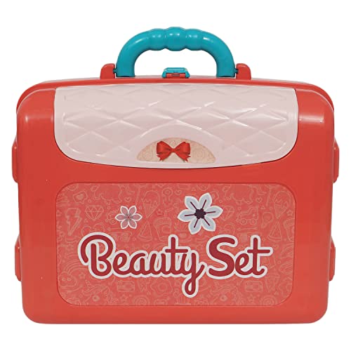 Image of 2-in-1 Beauty Set Briefcase for Kids, Portable Makeup and Salon Pretend Play kit with Stylish case Design, Perfect for Creative Role-Play and on-The-go Fun.