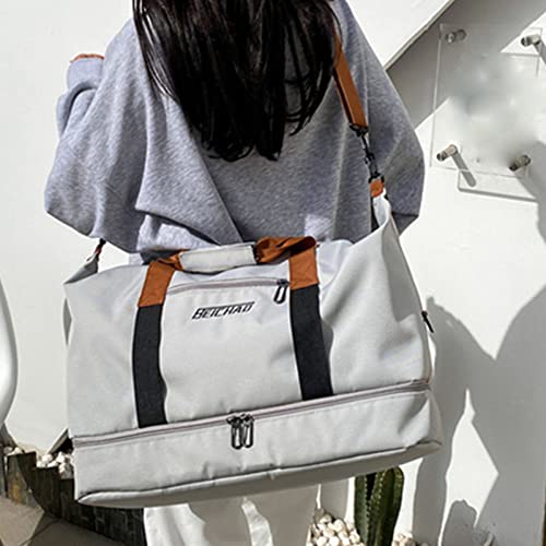 Duffle Bag with Shoes Compartment Unisex Travel Shoulder Bags Large Capacity4