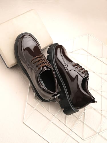 Image of Leo Stylish Patent Chunky Casual Shoes for Casual & Formal Purpose