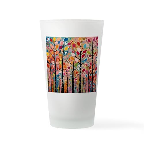 CafePress Happy Autumn Trees Pint Glass, 16 oz. Drinking Glass