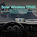 Tire Pressure Monitoring System, TPMS with Solar & USB Charge, Tire Pressure Monitor System with 4 External sensors & 6 Alarm Modes, Color LCD Display TPMS with Auto Sleep for Car, Sedan, SUV, VAN, RV