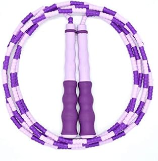 INGVY Jump Ropes for Fitness Red, Purple, Green, Adjustable Metameric Rope Blue, Kids Fitness Equipment Mild Beaded Jump Rope Adjustable Segment Skipping Rope Tangle-Free Jump Rope with Anti-Slip G