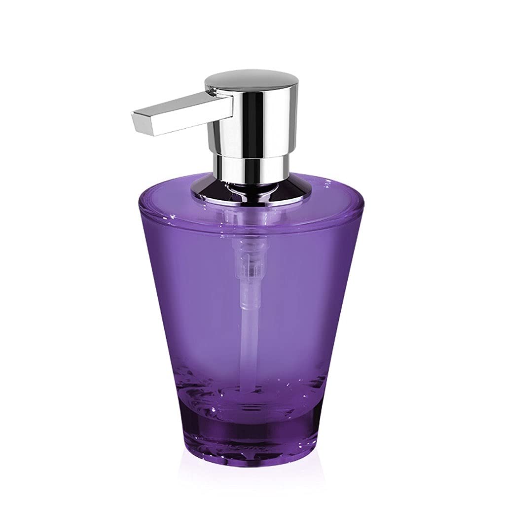 NEBE Dispenser Sapone Bagno Dispenser Sapone Cucina 200 Ml Acrilico Pressatura Bottiglia Trasparente Sapone Creativo Sapone Idraulico Sabot Bina Dosatore Detersivo Lavatrice(Purple)