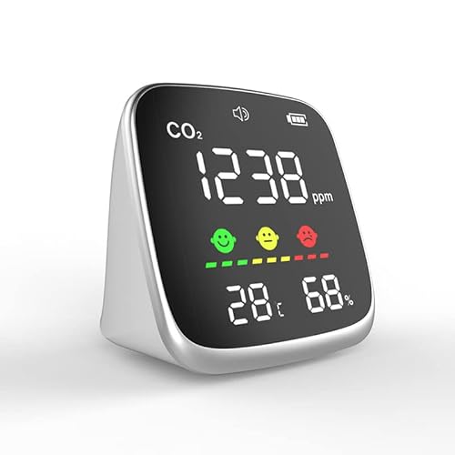 Ming-Mcz 2Pc Portable Co2 Detector Air Quality Monitor Co2 Meter Manual Set Co2 Alarm Threshold And Sound Can Be Turned Off Co2 Detecting Gas Detectors For Home Natural Gas (Color : Ws-Dm77) #TOP3