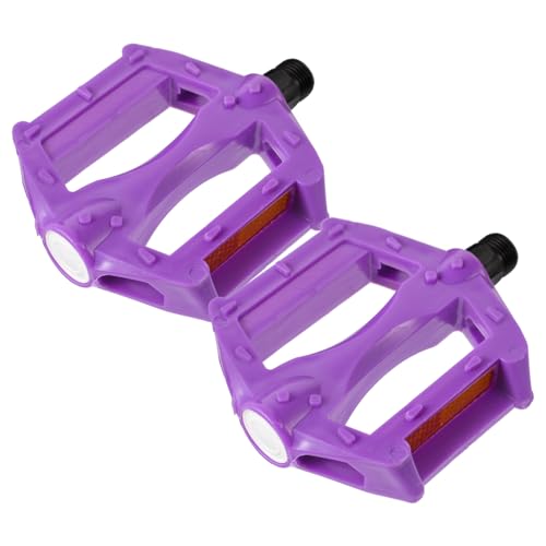 BELLIFFY 1 Par Pedales De Bicicleta De Montaña Morados. Accesorios para Niños Niñas Pedales De Bicicleta Plegables Luces De Pedales Pedal De Carretera Plano Bicicletas Púrpura El Plastico