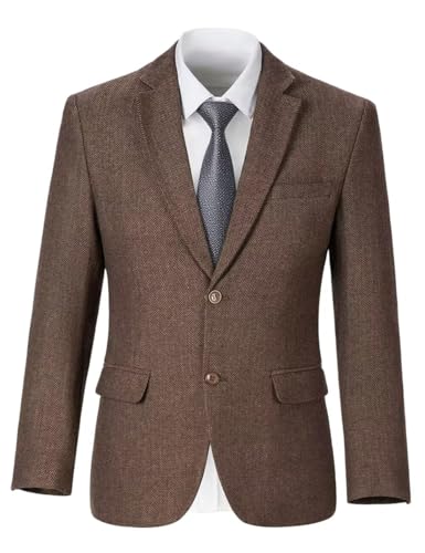 Men's Tweed Jacket Retro Mens Suit Blazer Slim Fit Herringbone Suits Wedding Groomsmen Prom Blazers Men Tux Jacket