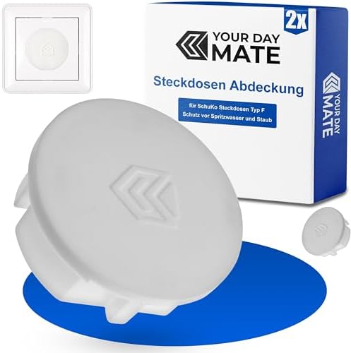 LACHT Steckdosen Abdeckung Weiß - 2 Stück Blindabdeckung 8,6x8,6cm