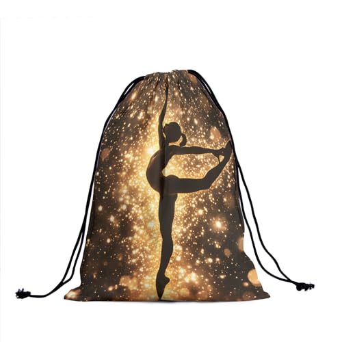 Image of Nerxy Gymnast Gymnastics Grip Bag - Gold Stars Grip Bags for Gymnastics Mini Gym Bag Galaxy Drawstring Storage Pouch Adjustable