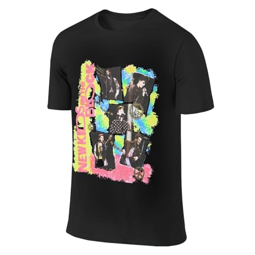 New-Kids On The-Block T-Shirt Classic Short Sleeve Cotton Tee Tops for Men Large