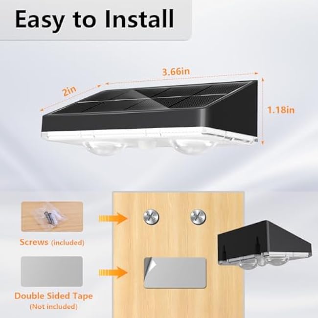 NIORSUN Solar Fence Lights,12 Pack Solars Deck Light,Warm White Color,Outdoor Bulb Waterproof Led IP65,Power Patio Lamp with Lenses for Outside/Backyard/Railing/Yard(Black)