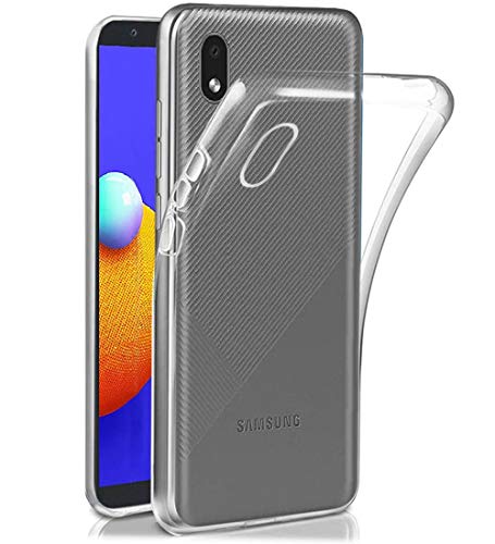 NOVAGO Compatible avec Samsung Galaxy A01 Core / M01 Core - Coque Arrière Transparente en Silicone TPU Gel Souple Solide Anti Choc (Transparent)