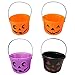 Wiadro na Halloween, 4 x wiadro na dynię, przenośne wiadro na Halloween, kosz na Halloween, torba do noszenia w dyni, do zbierania słodyczy na Halloween, 18 cm