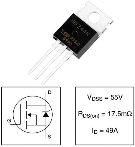 Fumanduo 20 PCS N Channel Rectifier, IRFZ44N Transistor Power MOSFET Transistor 3 Pin Voltage Regulator Transistors High Power Matched Audio Transistor for Home, Industry and DIY