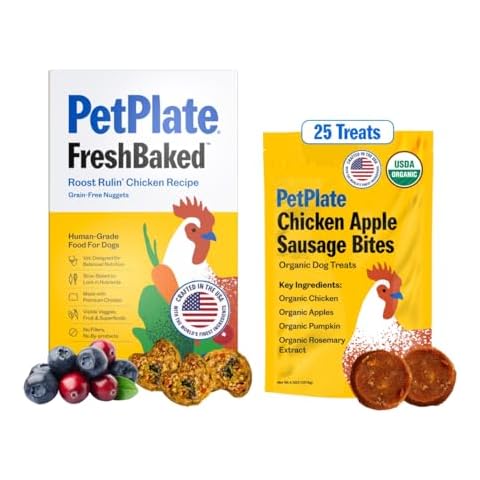 PetPlate FreshBaked Chicken Meal Deal Bundle - FreshBaked Roost Rulin’ Chicken Dry Dog Food & Chicken Apple Sausage Dog Treats Cover
