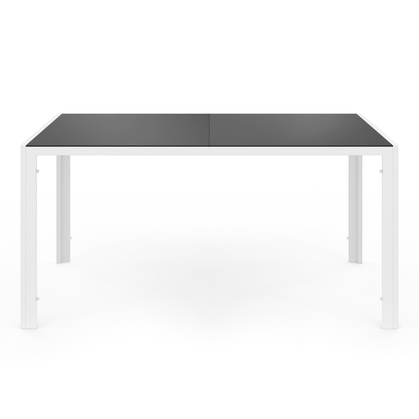 IDMarket - Salon de Jardin Madrid Table 150 CM et 6 chaises empilables Blanc et Gris