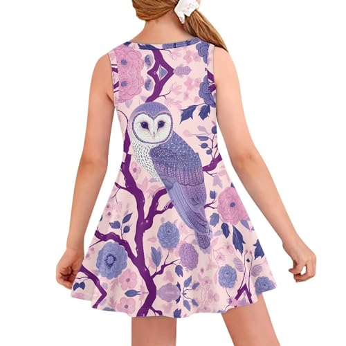 Girls Casual Daily Summer Outfits Dress Cute Sleeveless Loose Fit and Flare Dress Flowy Swing A Line Sundress Green2